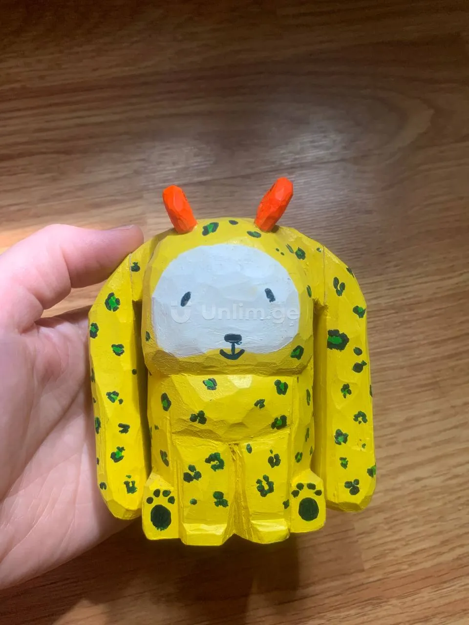 The baby is like this 
Handmade, wood 
Once